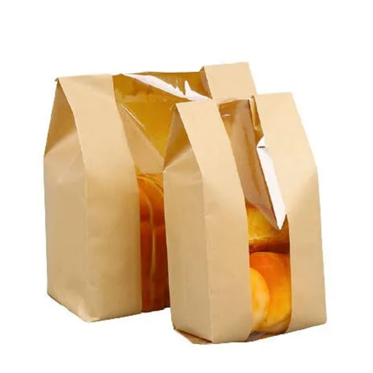 Bolsa de papel kraft com janela transparente